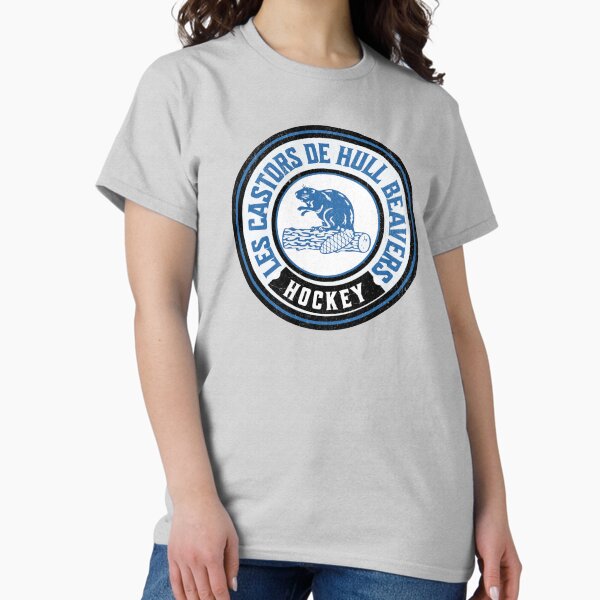 Vista previa del artículo con la obra «Logotipo vintage de Beaver, equipo de hockey desaparecido Hull Beavers», diseñado y vendido por chrisrivait.