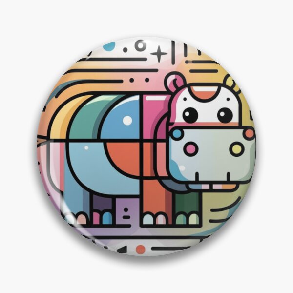 Item preview, Hippo in Abstract Colors designed and sold by NeatThingLover.
