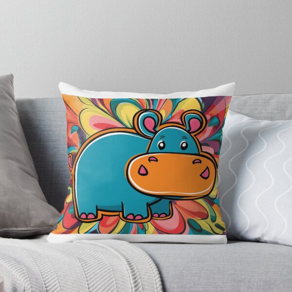 Item preview, Modern Abstract Hippo Painting designed and sold by NeatThingLover.