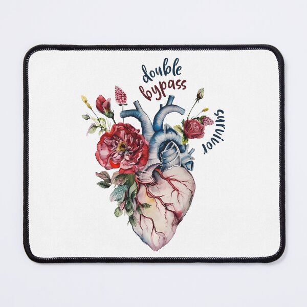 Item preview, Double Bypass survivor -  floral anatomy heart designed and sold by EmeraldeaArt.