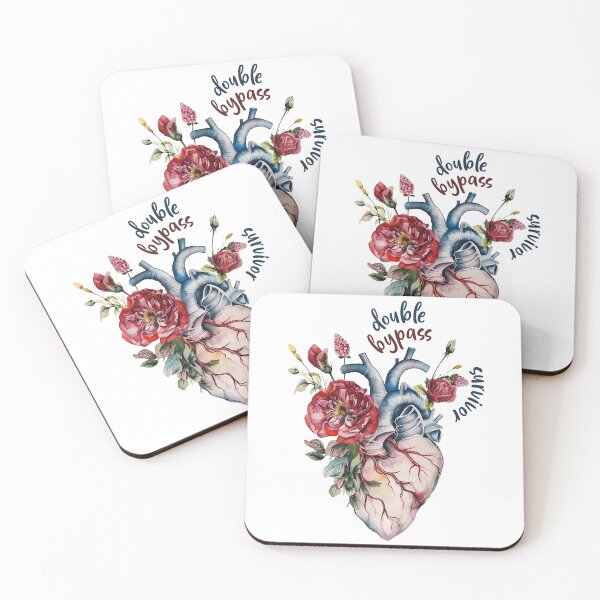 Item preview, Double Bypass survivor -  floral anatomy heart designed and sold by EmeraldeaArt.