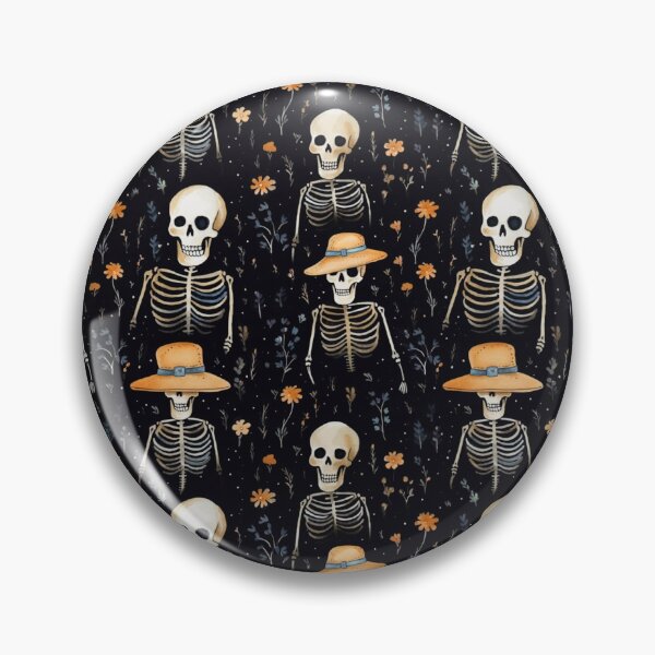 Item preview, spooky skeletons among flowers, halloween pattern designed and sold by in-leggings.