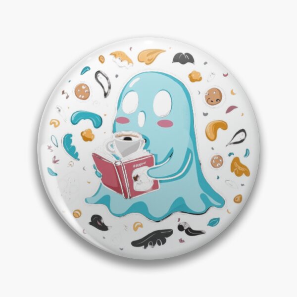 Item preview, Adorable Ghost Sipping Coffee and Reading Book designed and sold by XquisiteFashion.