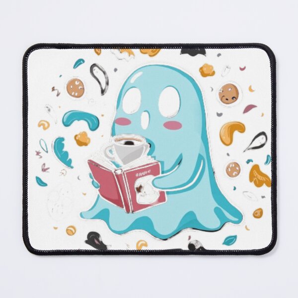 Item preview, Adorable Ghost Sipping Coffee and Reading Book designed and sold by XquisiteFashion.