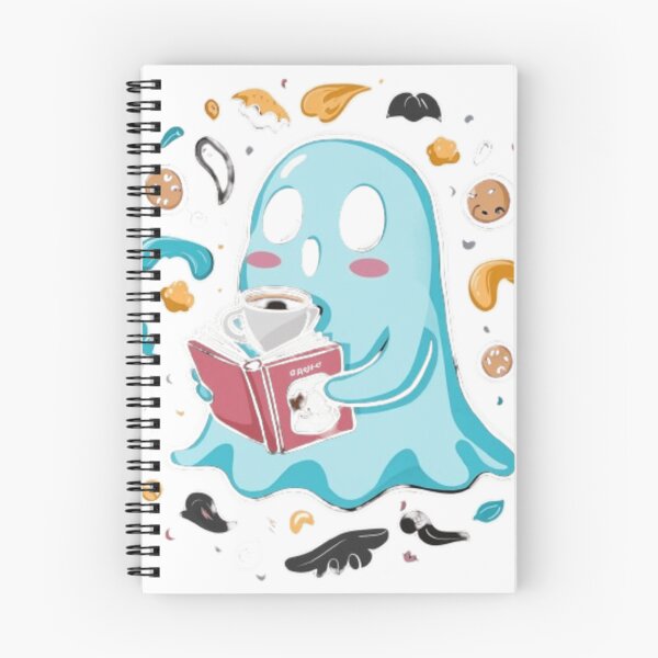 Item preview, Adorable Ghost Sipping Coffee and Reading Book designed and sold by XquisiteFashion.