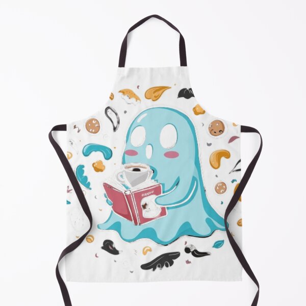 Item preview, Adorable Ghost Sipping Coffee and Reading Book designed and sold by XquisiteFashion.