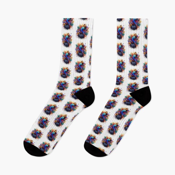 Item preview, A beautiful Cassowary bird with various colorful leaves and flowers in the background designed and sold by Marcoshop10.