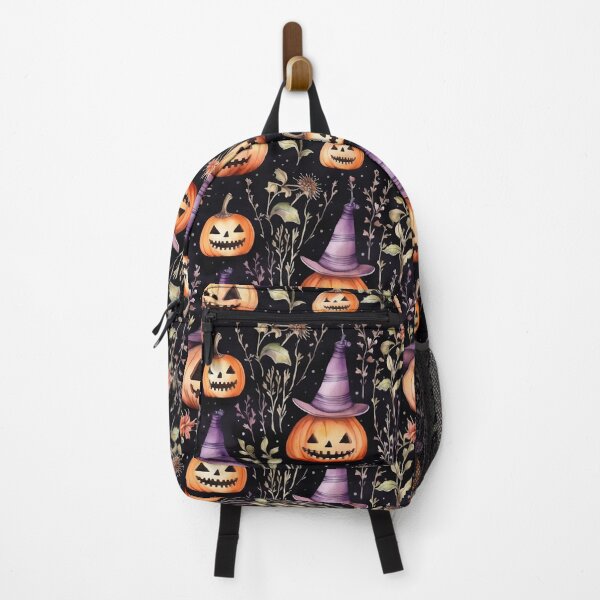 Item preview, spooky pumpkins among flowers, halloween pattern designed and sold by in-leggings.