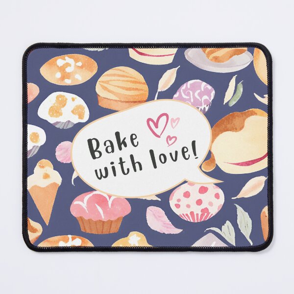 Item preview, Bake With Love! Minimalist Baking Art Design - Cozy Kitchen Decor designed and sold by RosmeralisShop.