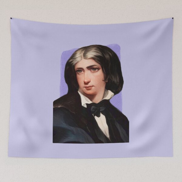 Item preview, English Critic Leigh Hunt - Purple - illustration  designed and sold by Litstoy.