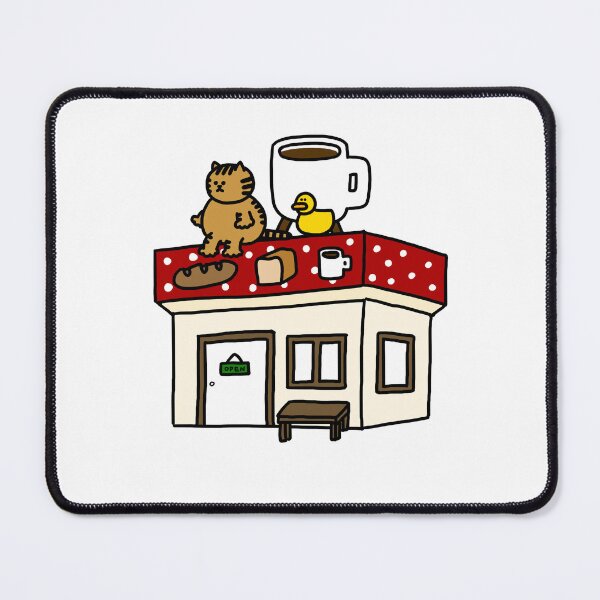 Item preview, a Cat and a Duck on the bread and coffee shop designed and sold by superbaechoo.