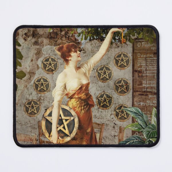 Item preview, Nine Pentacles Tarot Abundance Sacred Art designed and sold by SoulscapeStudio.