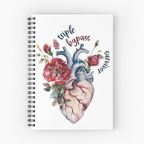 Item preview, Triple Bypass survivor -  floral anatomy heart designed and sold by EmeraldeaArt.
