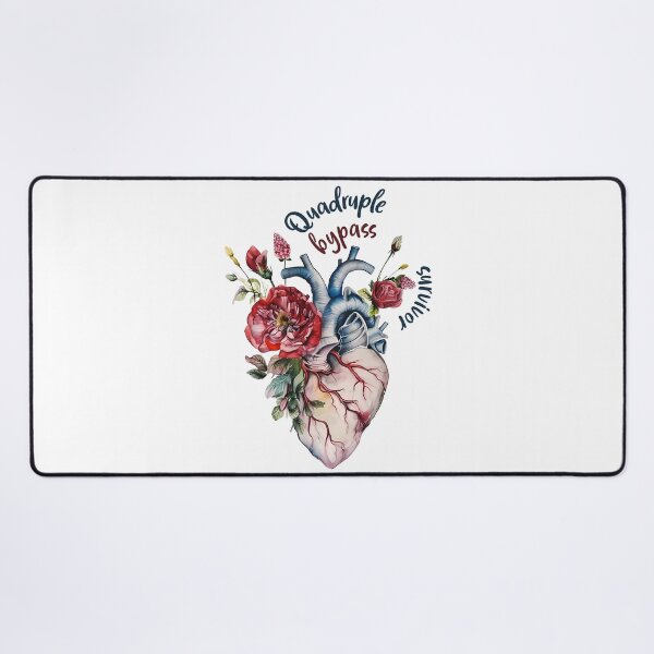 Item preview, Quadruple Bypass survivor - floral anatomy heart designed and sold by EmeraldeaArt.