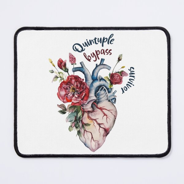Item preview, Quintuple Bypass survivor -  floral anatomy heart designed and sold by EmeraldeaArt.