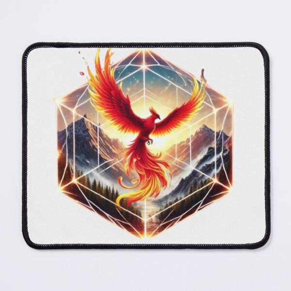 Item preview, Fiery Phoenix Soaring Over Mountains designed and sold by WildVista.