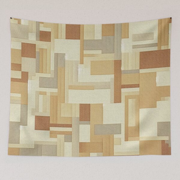 Item preview, Structured Rectangles Fabric Pattern: Warm Beige and Light Brown designed and sold by Rui Fernandes.
