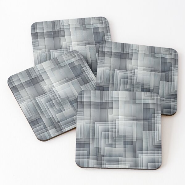 Artikelvorschau, Stoffdesign „Layered Squares“: Halbtransparente Grautöne entworfen und verkauft von Rui Fernandes.