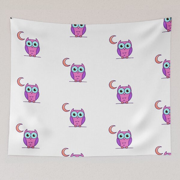 Item preview, Cute illustration of owl and halfmoon designed and sold by rasagamastore.