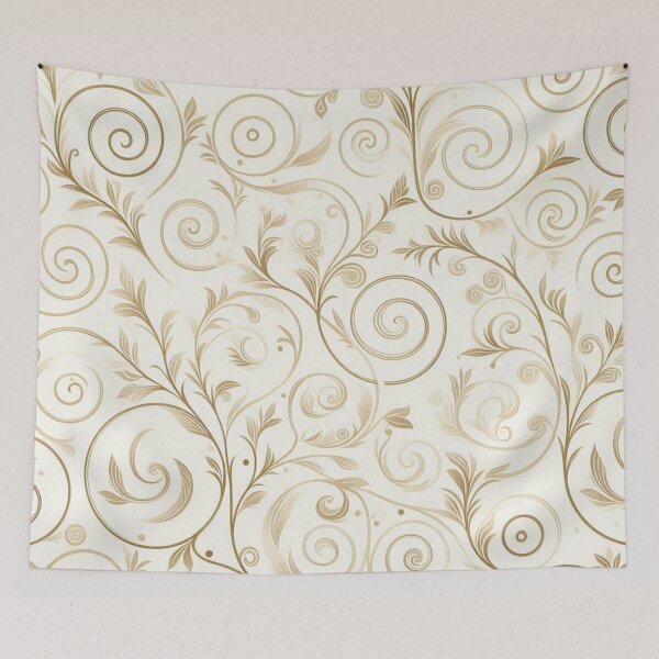 Item preview, Delicate Gold Spirals Fabric Pattern: Elegant Simplicity on White designed and sold by Rui Fernandes.