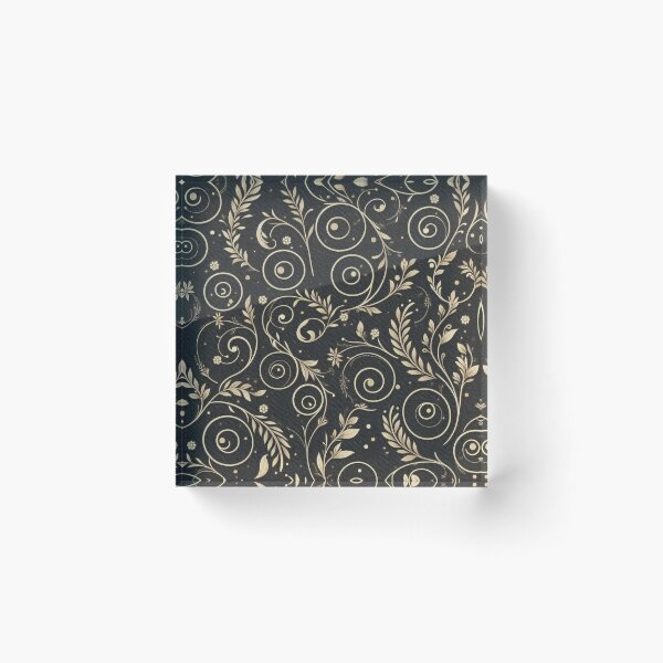 Item preview, Gold Spirals on Black Fabric Pattern: Elegant Subtlety designed and sold by Rui Fernandes.