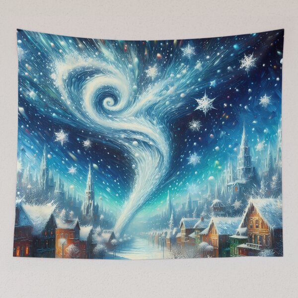 Item preview, Blizzard Tornado Through a Winter Town, Ai Generated Art  designed and sold by ACC .
