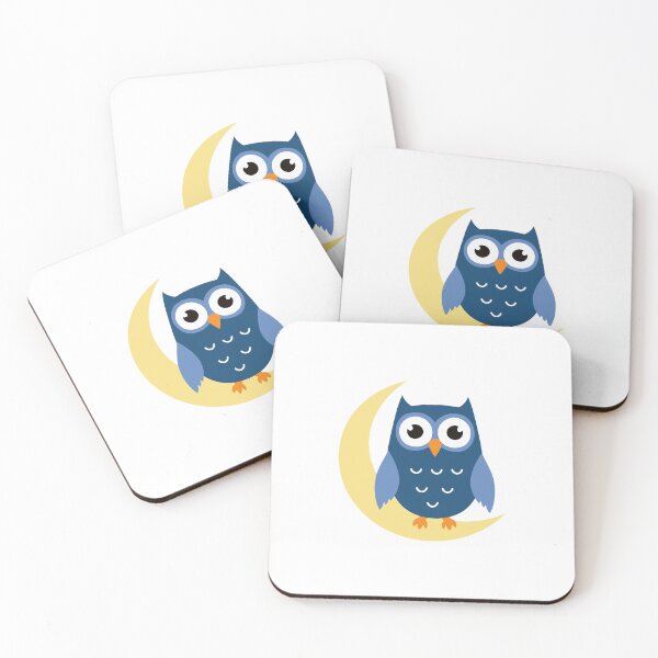 Item preview, Cute illustration of owl and halfmoon designed and sold by rasagamastore.