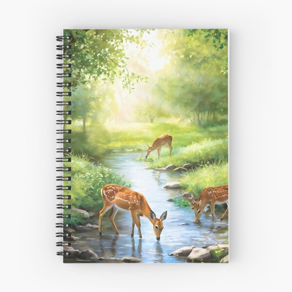 Item preview, White tailed deer bends to drink from a gentle stream designed and sold by MRFEZOO2030.