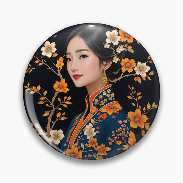 Item preview, Beautiful Asian Girl in Batik - Nyonya Floral designed and sold by zycs.