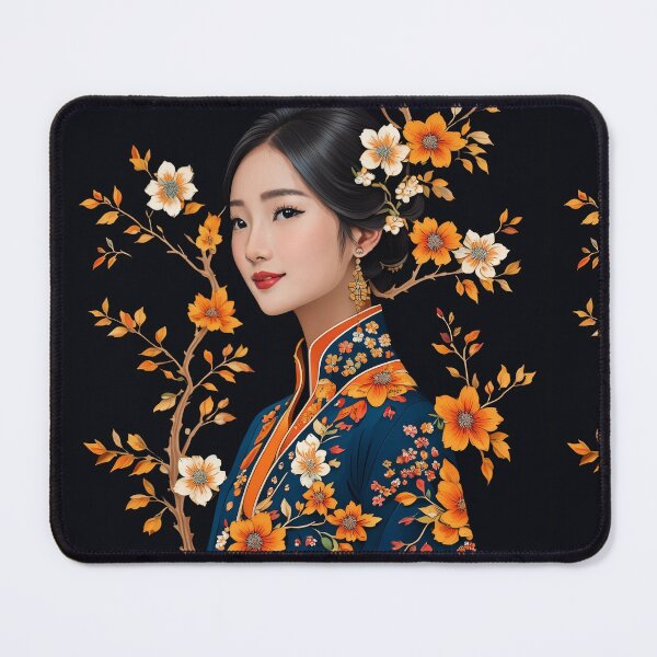 Item preview, Beautiful Asian Girl in Batik - Nyonya Floral designed and sold by zycs.