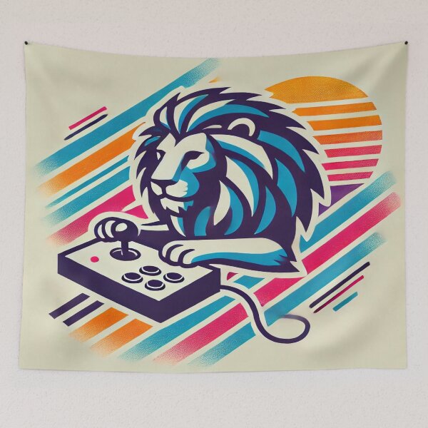Item preview, Minimalist Lion with 80s Arcade Joystick designed and sold by Genady.