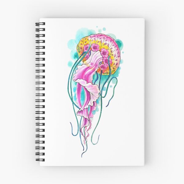 Aperçu de l'œuvre Aquarelle de méduses florales créée et vendue par Inky Paige.