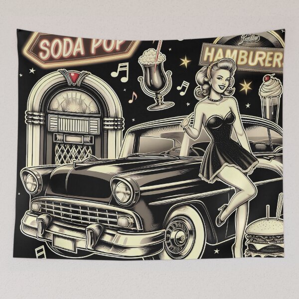 Item preview, Charming 1950s design with vintage elements - perfect for a nostalgic touch! designed and sold by PandaTShirtShop.