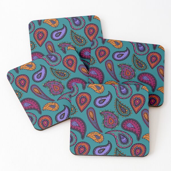 Item preview, Perfectly Pretty Pure Paisley Pattern on Aqua designed and sold by CheriesArt.