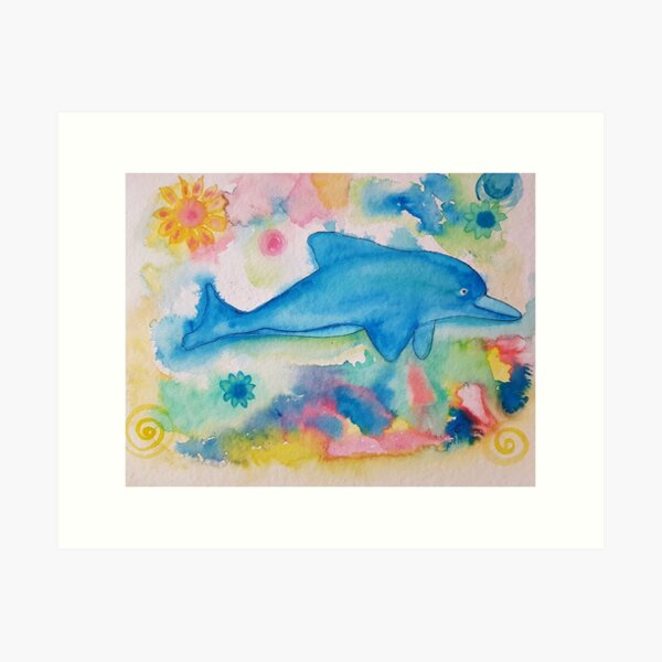 Happy Dolphin Art Print