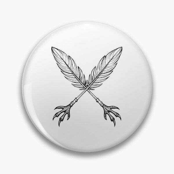 Item preview, A crossed feather and claw illustration designed and sold by rasagamastore.