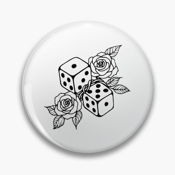 Item preview, Dice with rose flower doodle illustration designed and sold by rasagamastore.