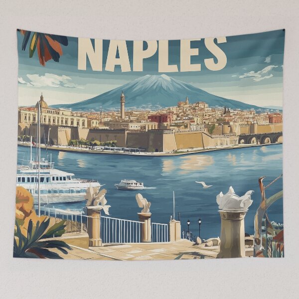Item preview, Naples Artwork - Stunning Italian Cityscape, Historic Naples Wall Art, Coastal Italy Decor designed and sold by nomiraclehere.