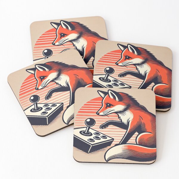 Item preview, Minimalist Fox with 80s Arcade Joystick designed and sold by Genady.