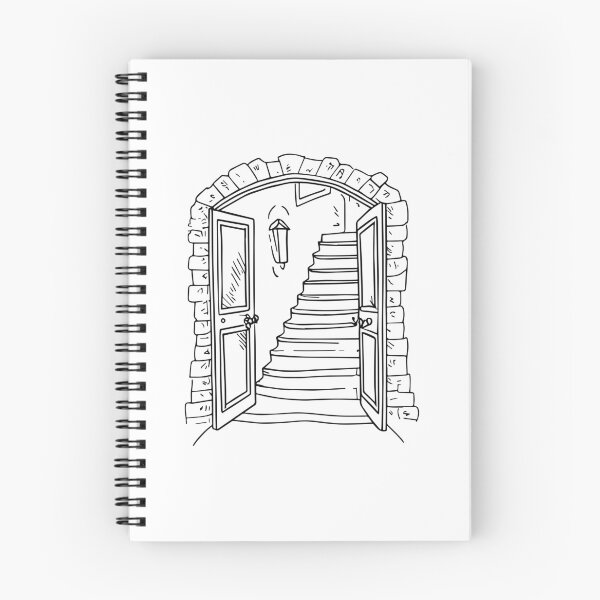 Item preview, A classic arched door with stairs inside illustration designed and sold by rasagamastore.