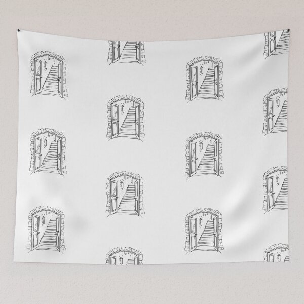 Item preview, A classic arched door with stairs inside illustration designed and sold by rasagamastore.
