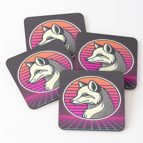 Item preview, Minimalist Fox with Neon 80s Grid designed and sold by Genady.