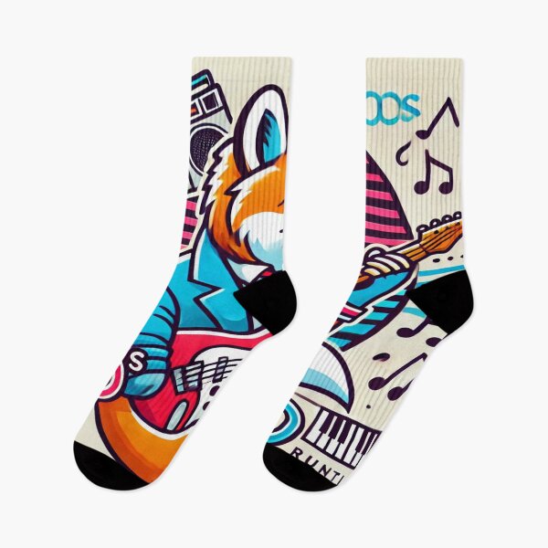 Item preview, Minimalist Fox with 80s Music Instruments designed and sold by Genady.