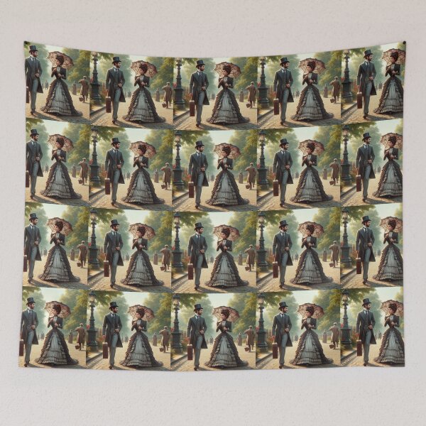 Item preview, Victorian Couple strolling together designed and sold by Wanda Case.