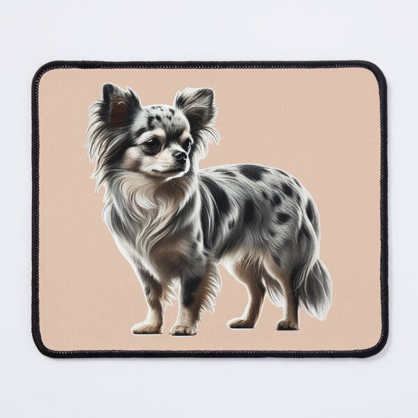 Item preview, Merle black and grey - Long-Haired Chihuahua Sticker designed and sold by CritterManiaUK.