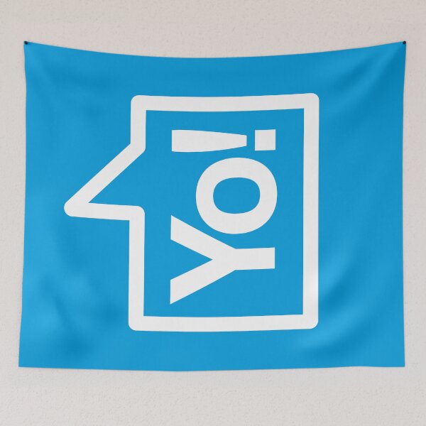 Item preview, Yo! - Talking Shirt (White on Blue) designed and sold by Justin Ellis.