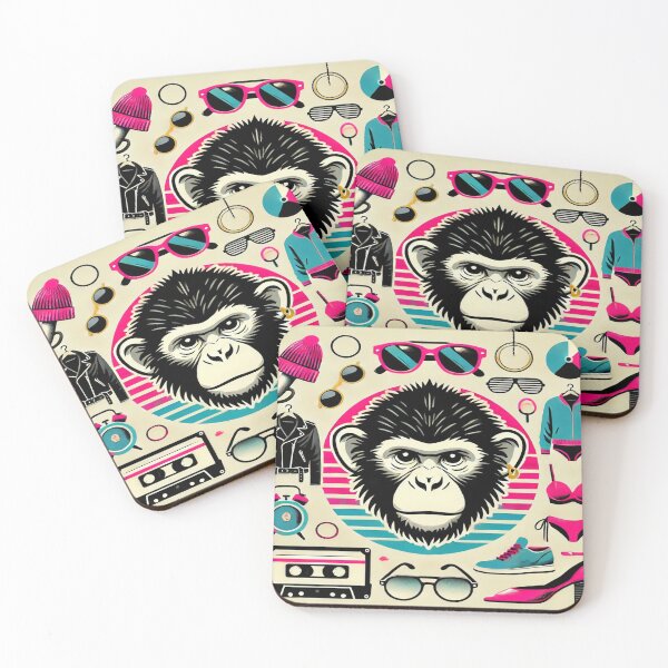 Item preview, Minimalist Monkey with 80s Fashion Accessories designed and sold by Genady.