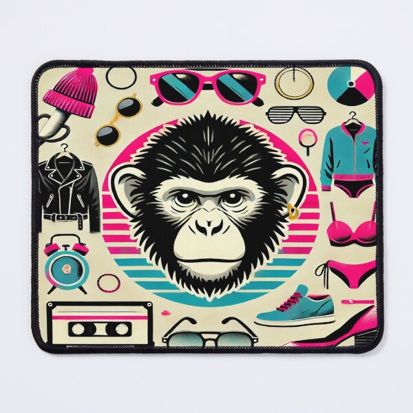 Item preview, Minimalist Monkey with 80s Fashion Accessories designed and sold by Genady.