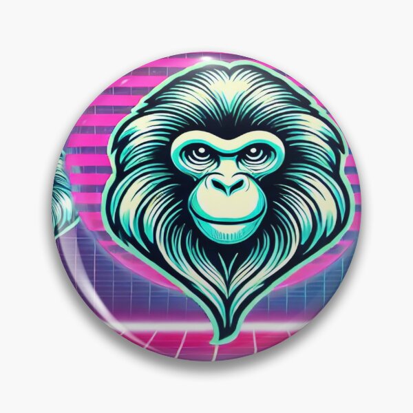 Item preview, Minimalist Monkey with Neon 80s Grid designed and sold by Genady.