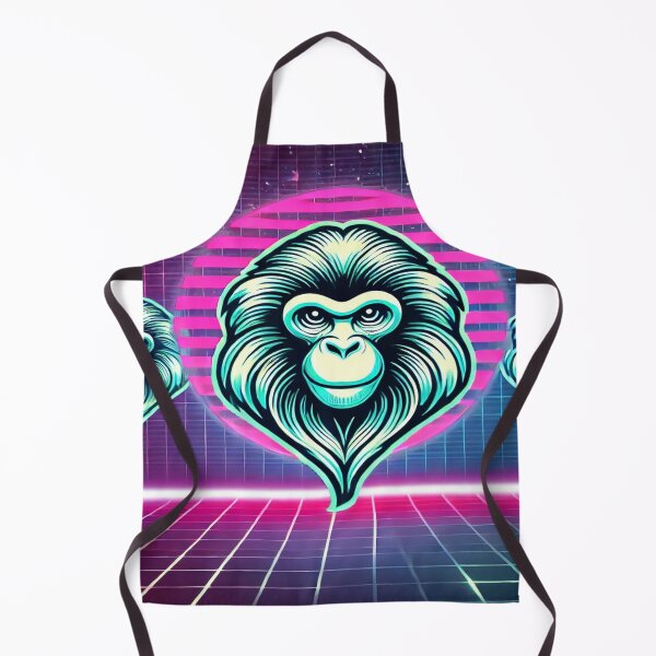 Item preview, Minimalist Monkey with Neon 80s Grid designed and sold by Genady.